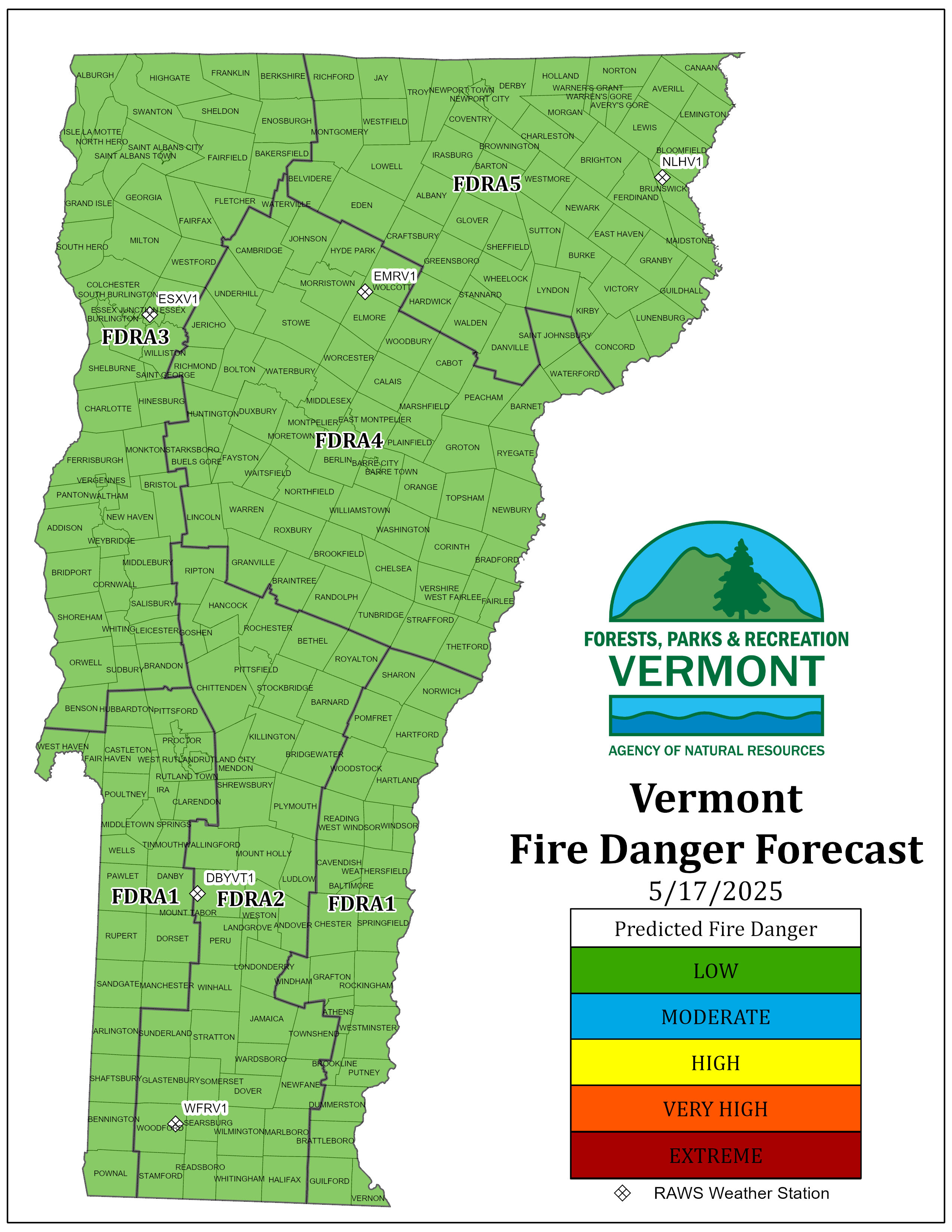 Elevated fire risk warning in Essex County